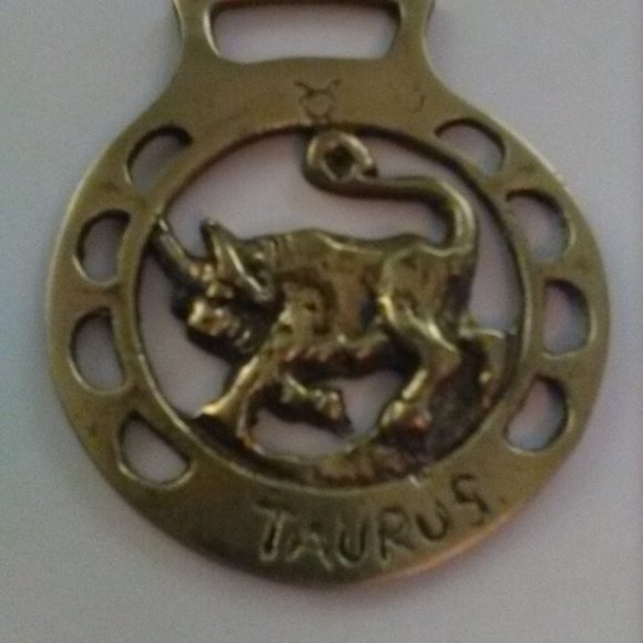 Small Vintage Brass Taurus Plaque - Picture 1 of 3